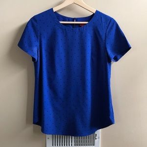 Merona Blue and Black Polka Dot Blouse - S